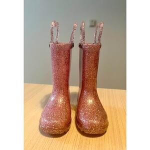 Western Chief Light-up Glitter Pink/Rose Gold Toddler Boots Size 5 US